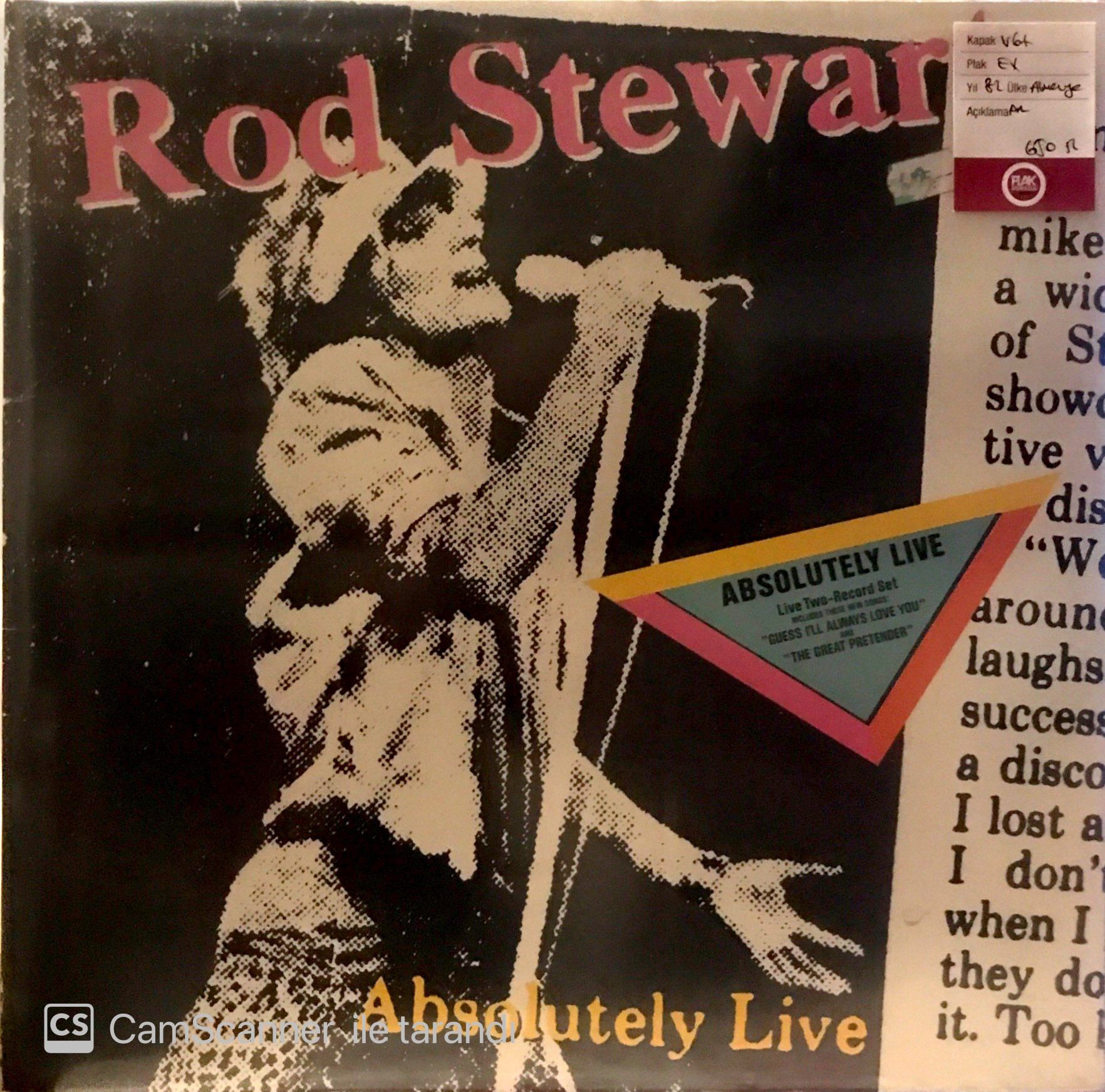 Rod Stewart / Absolutely Live Double LP