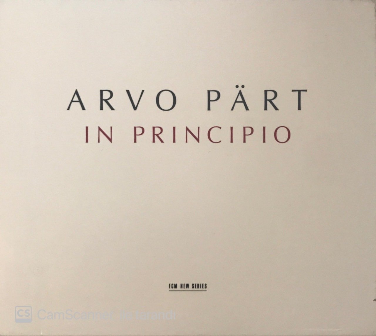Arvo Part In Principio CD