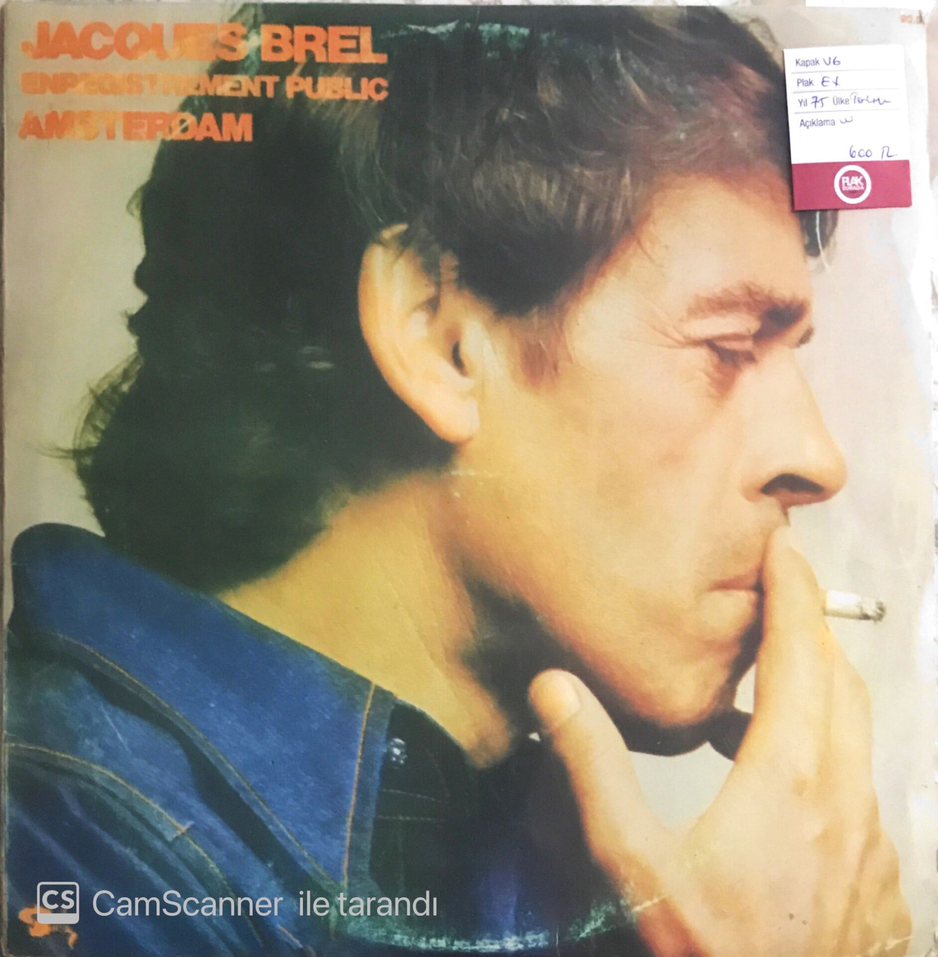 Jacques Brel - Enregistrement Public Amsterdam - LP