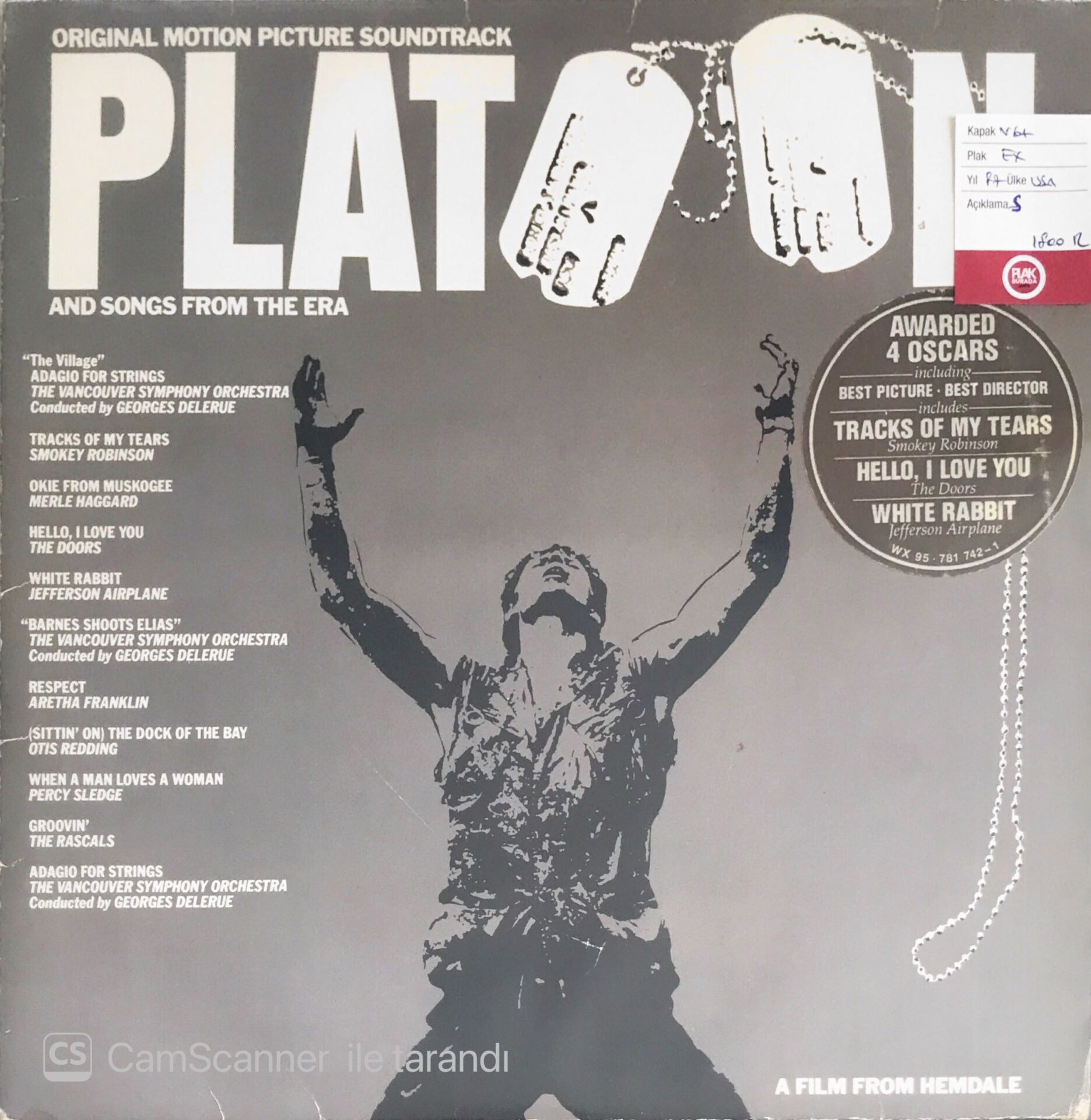 Original Motion Picture Soundtrack Platoon And Songs From The Era - LP