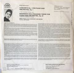 Serge Rachmaninov - Piano Concerto No.1 Rhapsody On A Paganini Theme Valentina Kamenikova LP