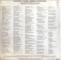 Leonard Cohen / Various Positions LP