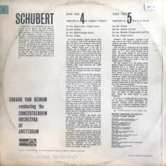 Schubert / ''Tragic'' / Van Beinom / Concertgebouw Orchestra of Amsterdam LP