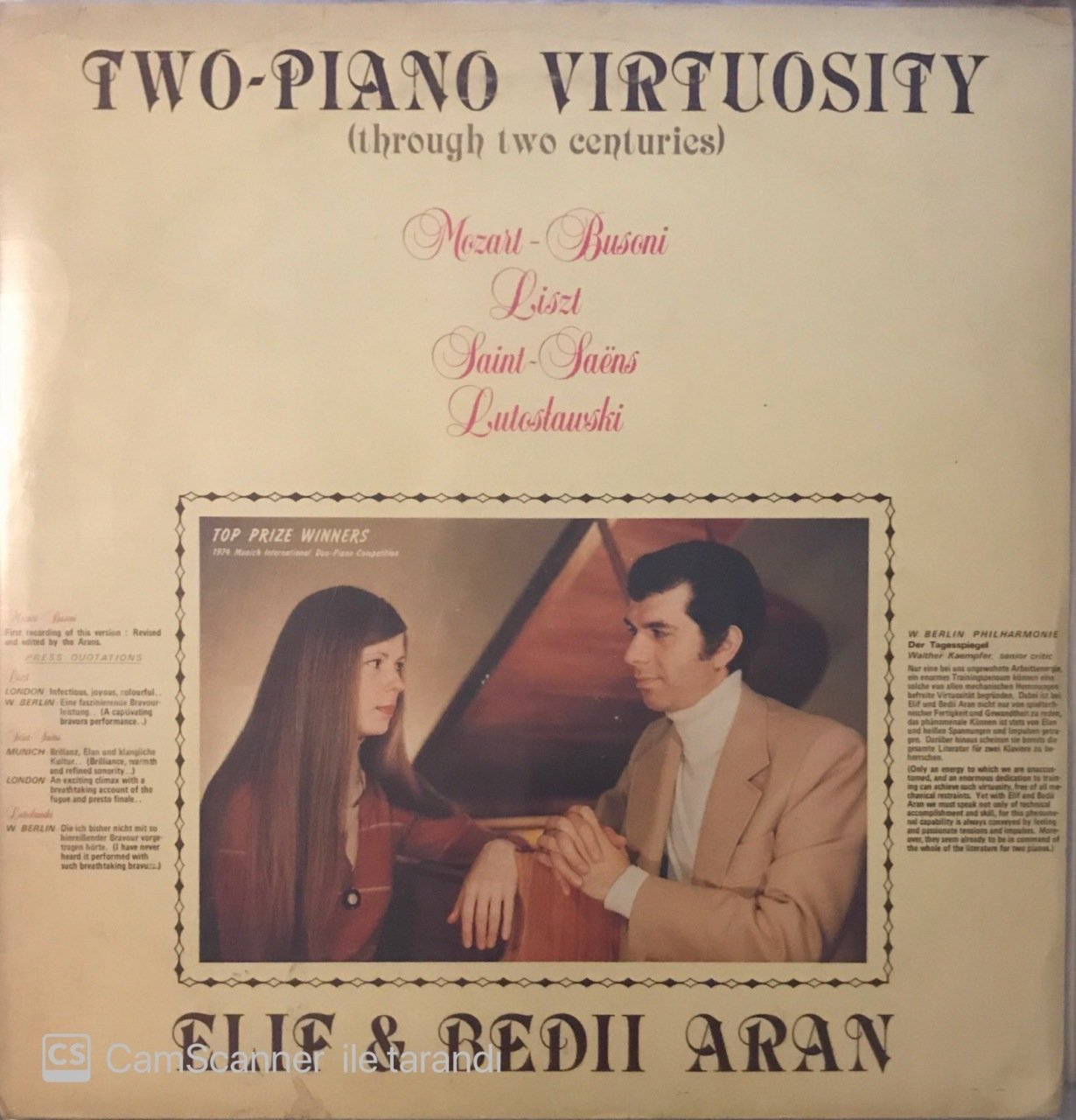 Elif - Bedii Aran Two Piano Virtuosity LP