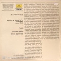 Robert Schumann Symphonie Nr. 3 Rheinische - Manfred - Ouvertüre LP