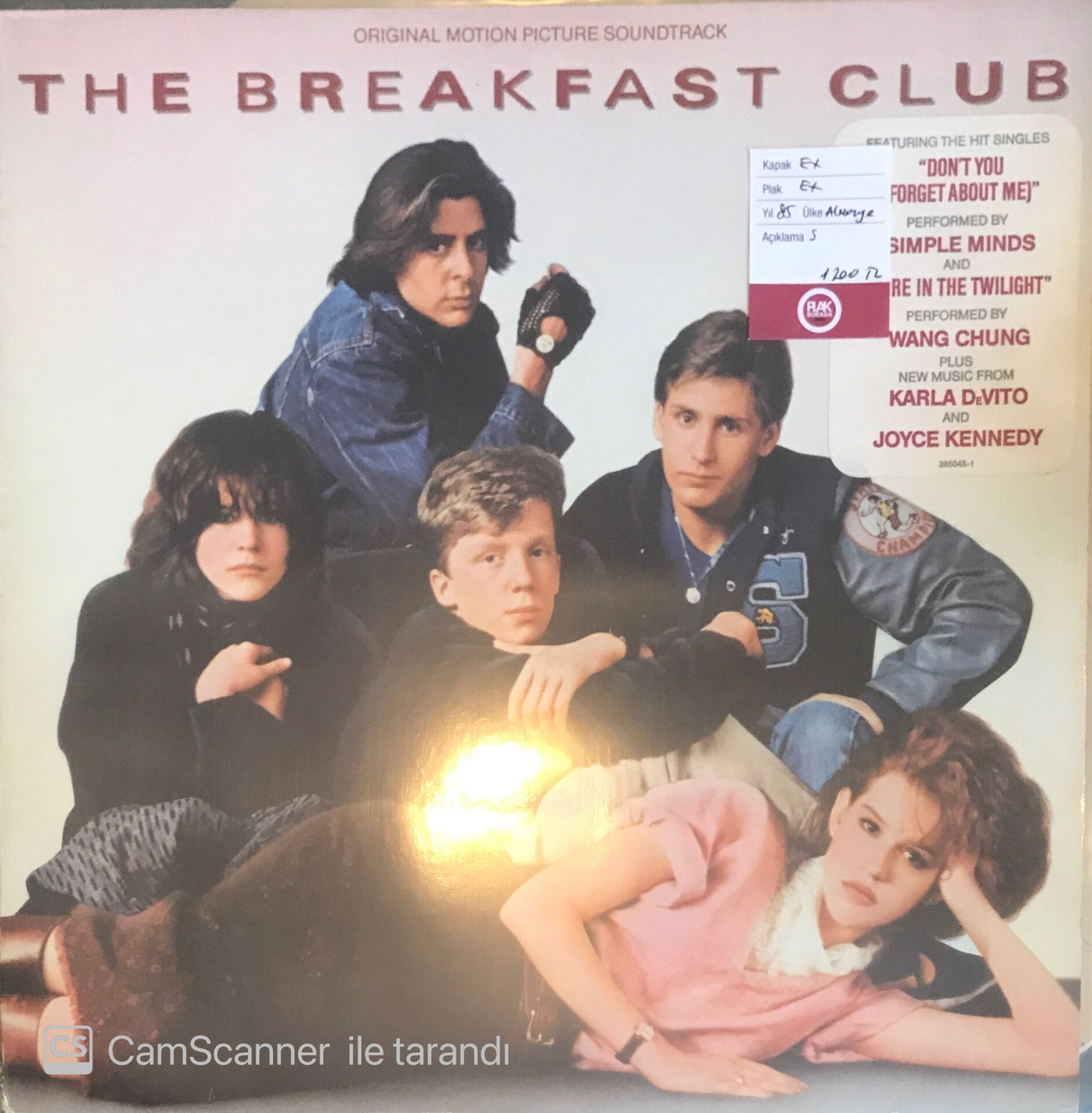 Original Motion Picture Soundtrack The Breakfast Club LP