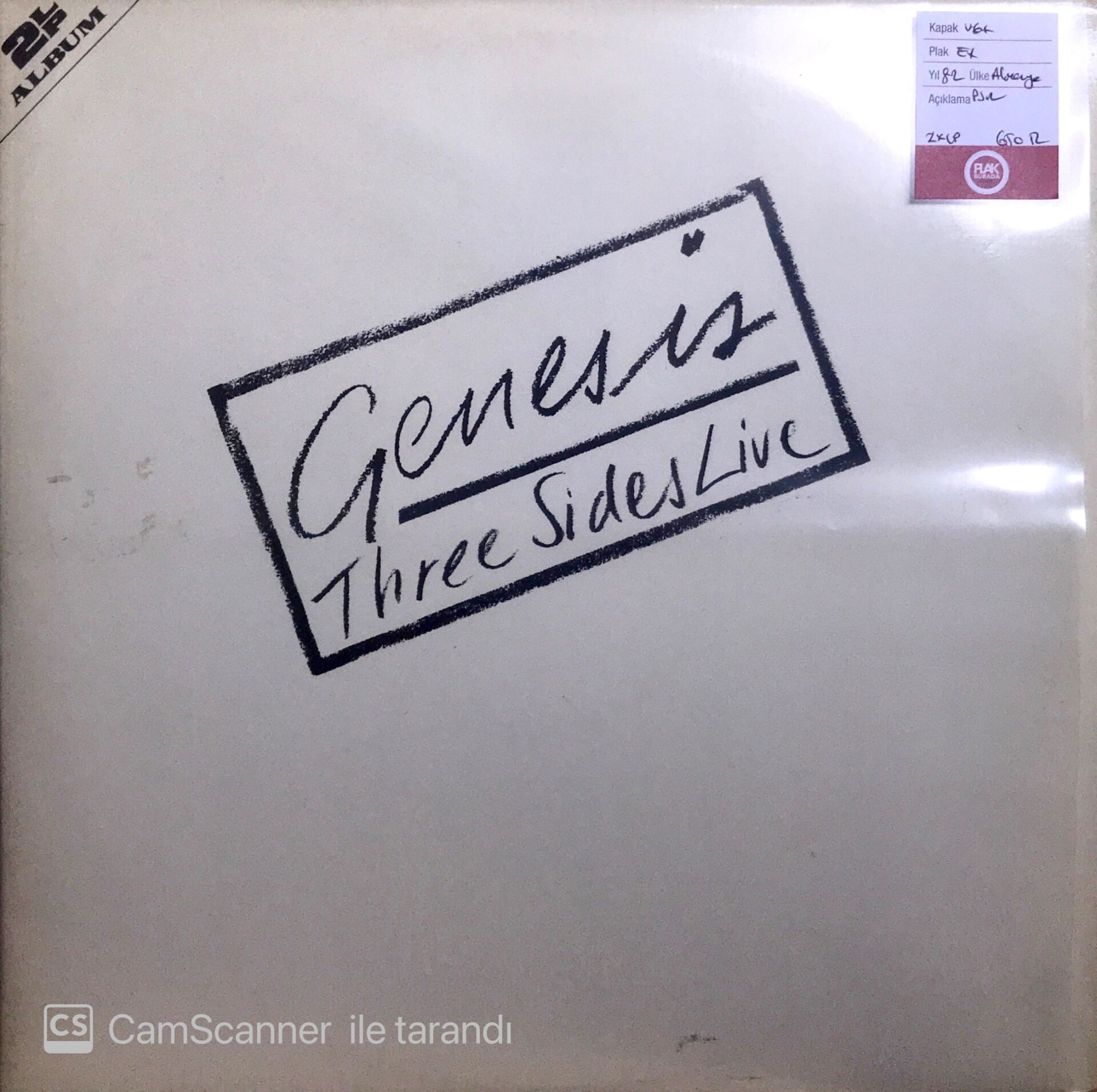 Genesis Three Sides Live Double LP
