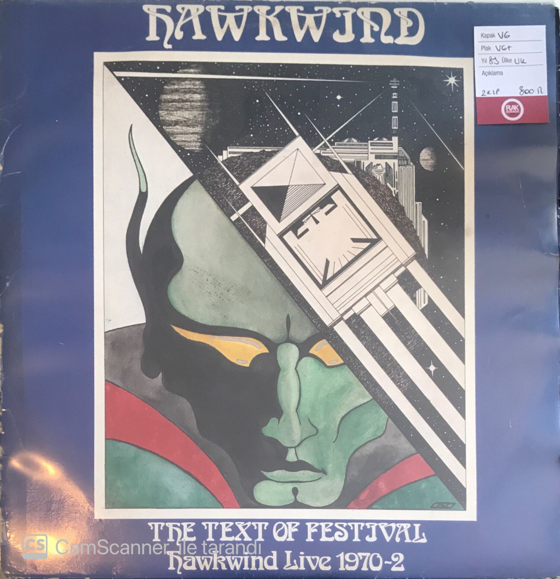 Hawkwind - The Text Of Festival Hawkwind Live 1970-2 Double LP