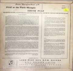Edith Piaf At The Paris Olympia LP