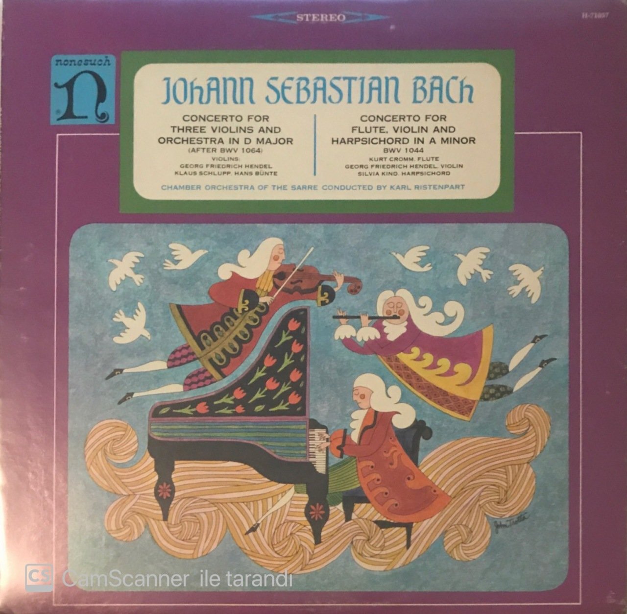 Johann Sebastian Bach Chamber Orchestra Of The Sarre Conducted By Karl Ristenpart LP