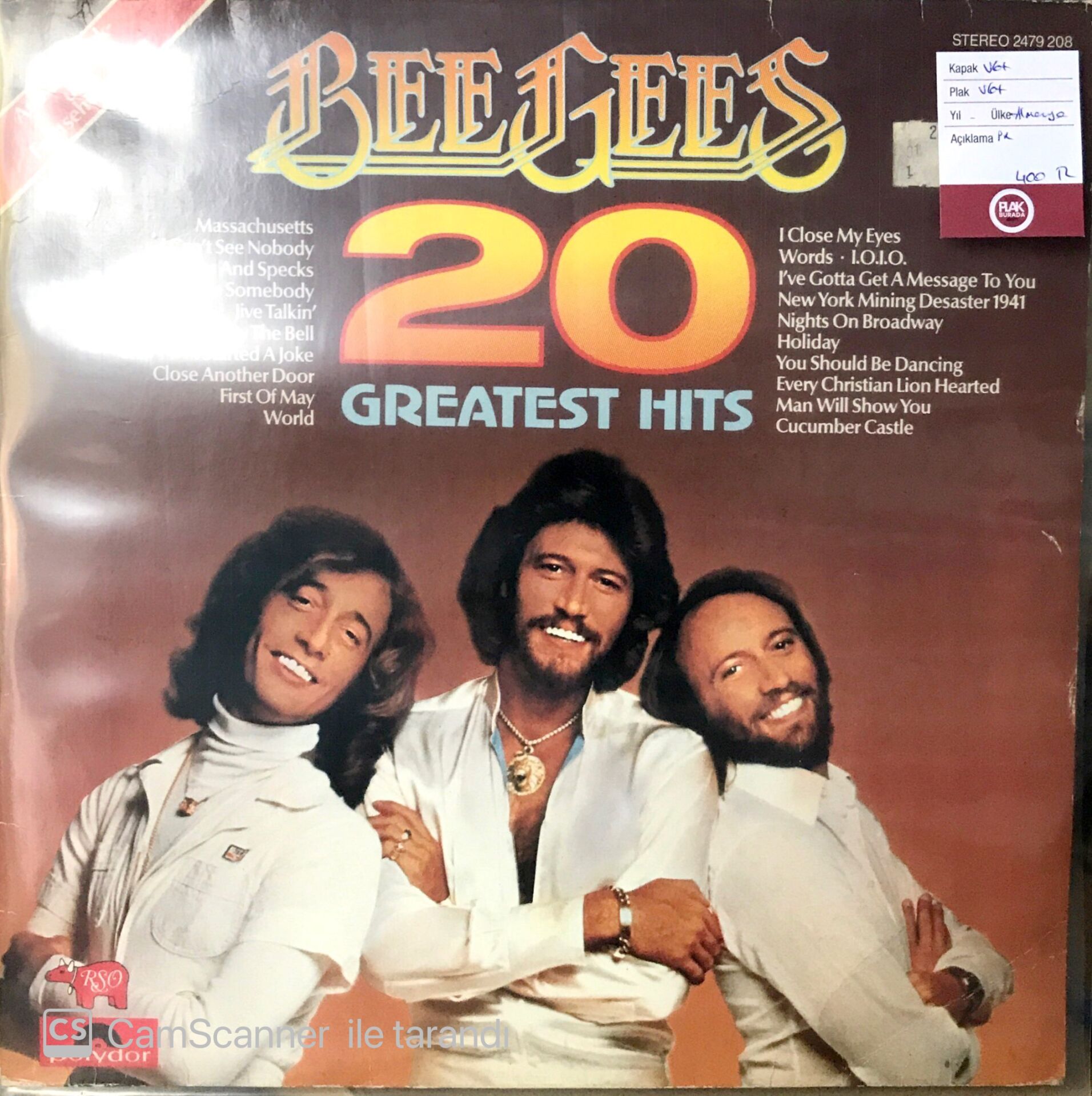 Bee Gees 20 Greatest Hits LP