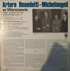 Arturo Benedetti Michelangeli - W Warszawie LP