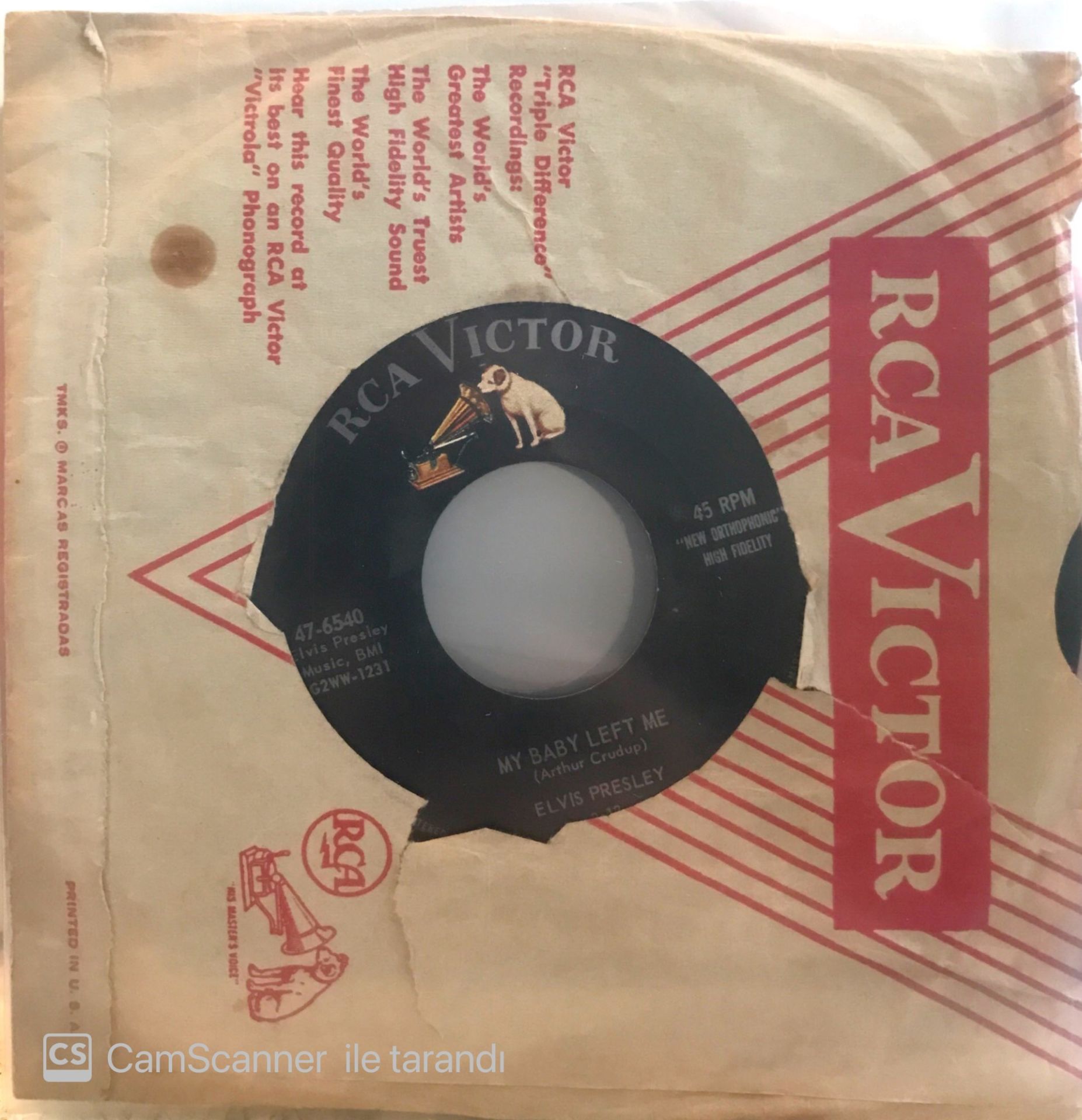 Elvis Presley My Baby Left Me 45lik