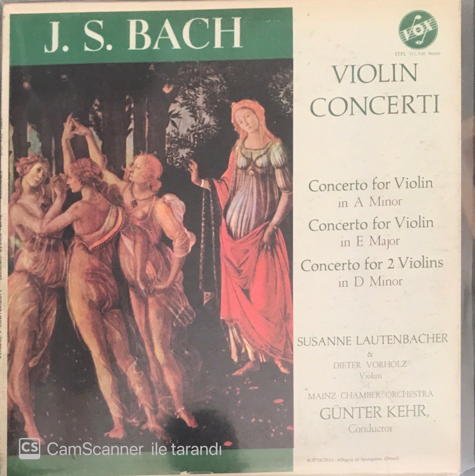 J. S. Bach Violin Concerti LP