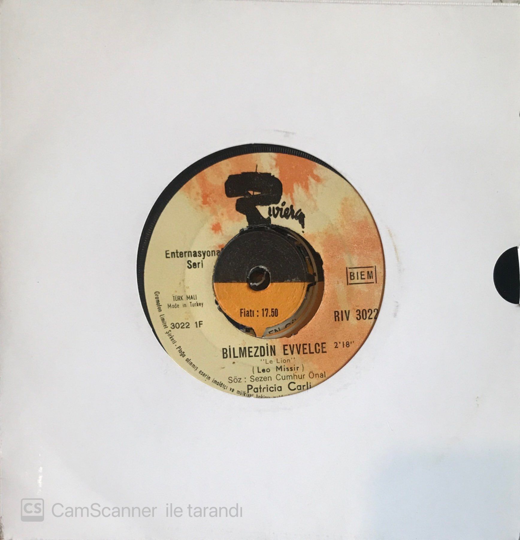 Patricia Carli - Bilmezdin Evvelce 45lik