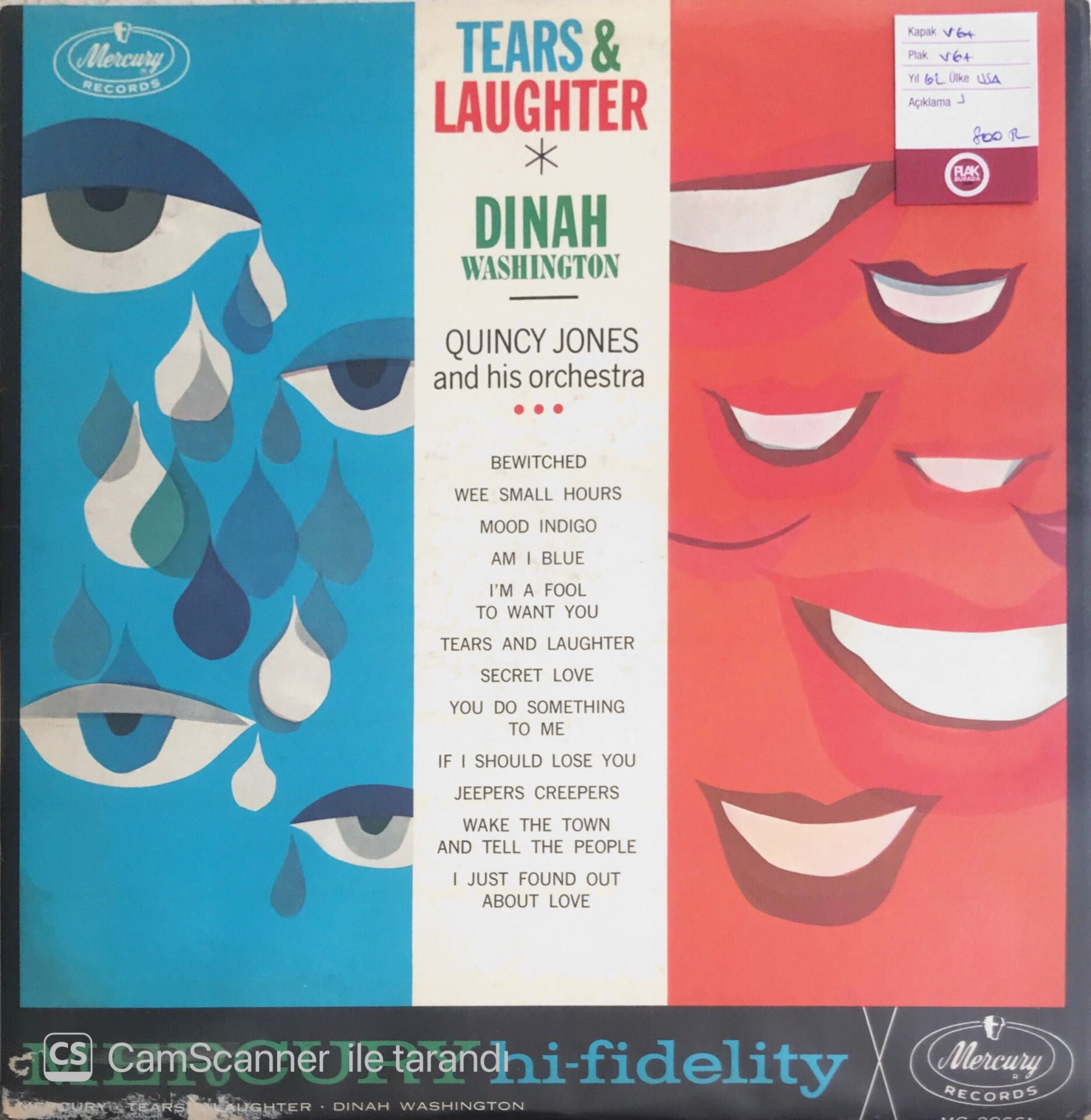 Dinah Washington & Quincy Jones And His Orchestra - Tears & Laughter - LP