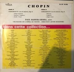 Chopin Concertos No 1 En Mi Mineur Op.11 ,No 2 En Fa Mineur Op.21 LP