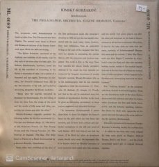 Rimsky Korsakov Scheherazade The Philadelphia Orchestra Eugene Ormandy Conductor LP