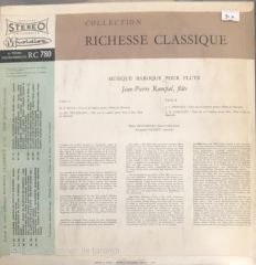 Musique Baroque Pour Flute Jean Pierre Rampal Telemann-Bach-Pepuschi-Loeillet LP