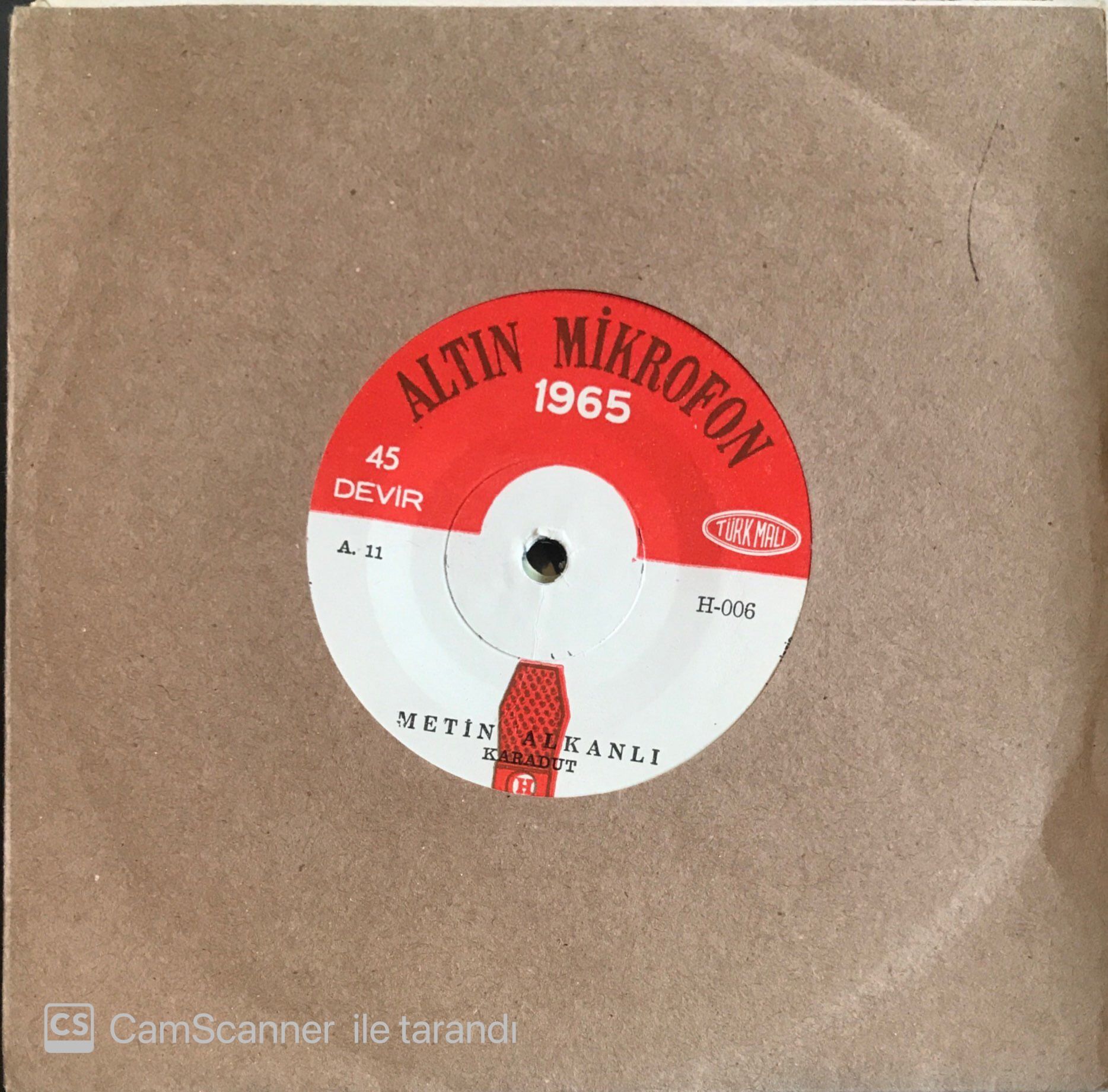1965 Altın Mikrofon Metin Alkanlı - Karadut 45lik