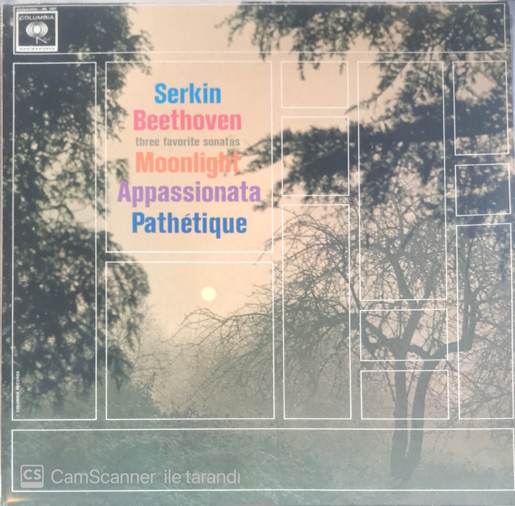 Serkin Beethoven Three Favorite Sonatas Moonlight Appassionata Pathetique LP