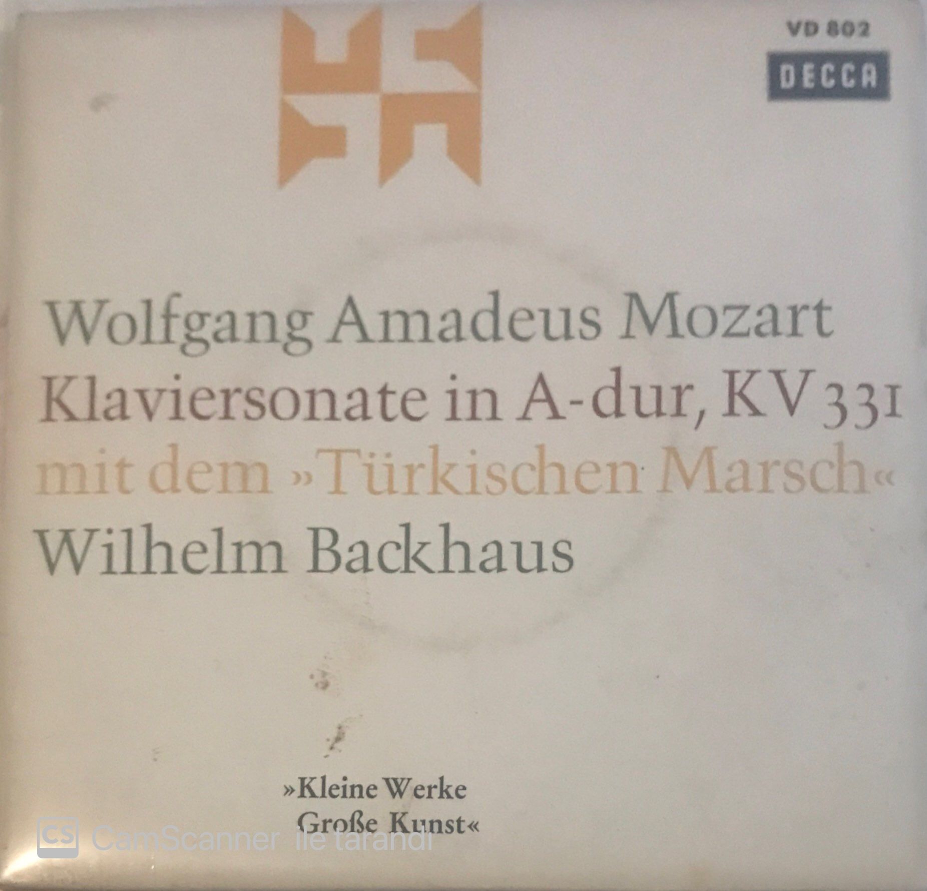 Mozart Klavierkonzderte İn A-dur 45lik