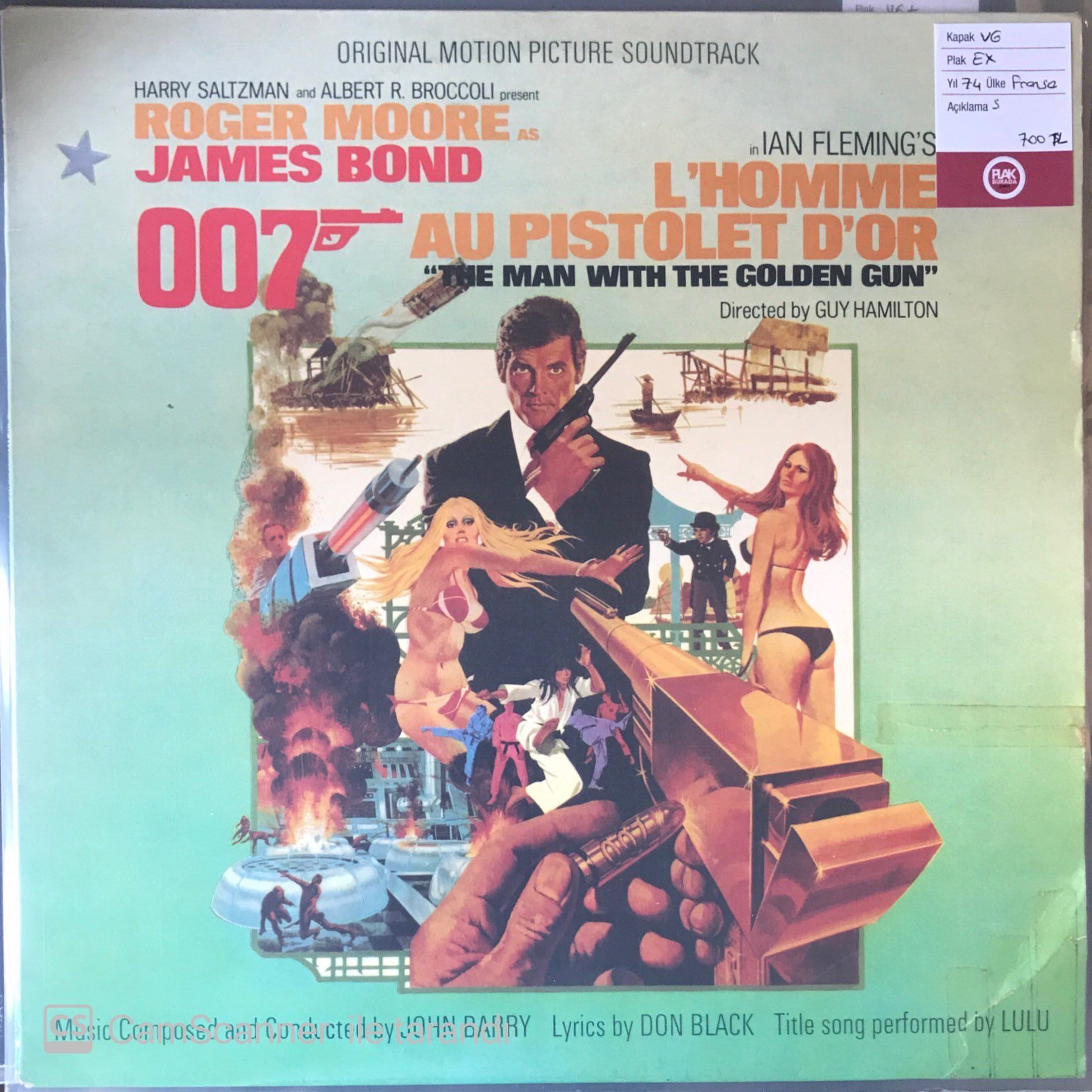 The Man Wiyh The Golden Gun Roger Moore James Bond Soundtrack LP