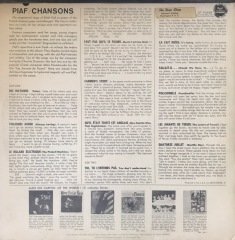 Piaf Chansons Europe's Greatest Singer With Orchestra LP