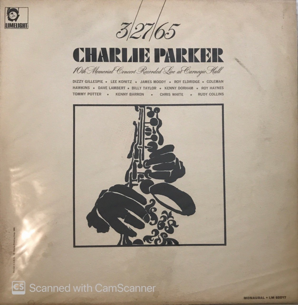 3/27/65 Charlie Parker 10th Memorial Concert LP