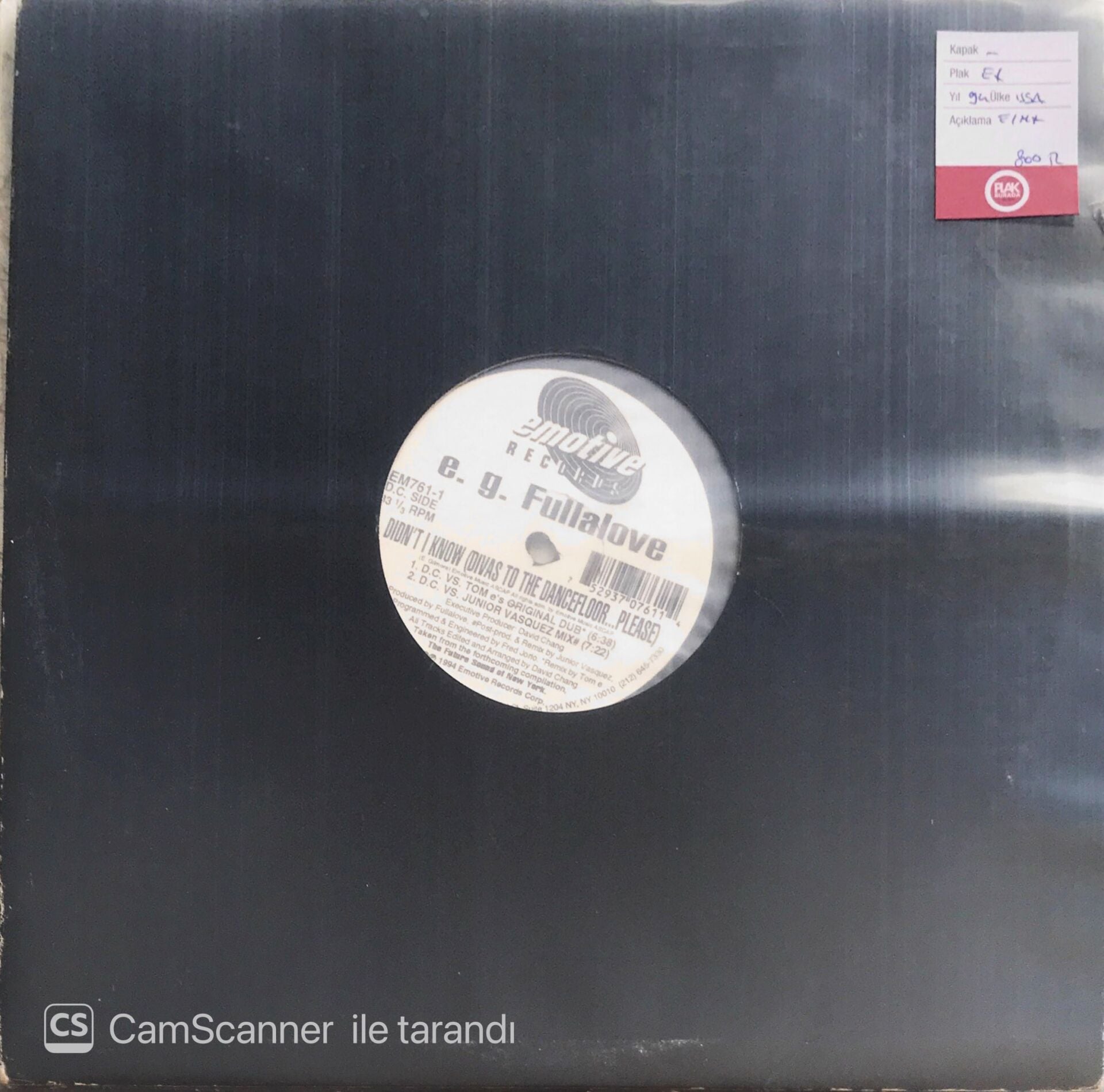 E.G. Fullalove – Didn't I Know (Divas To The Dancefloor...Please) (Maxi Single) - LP