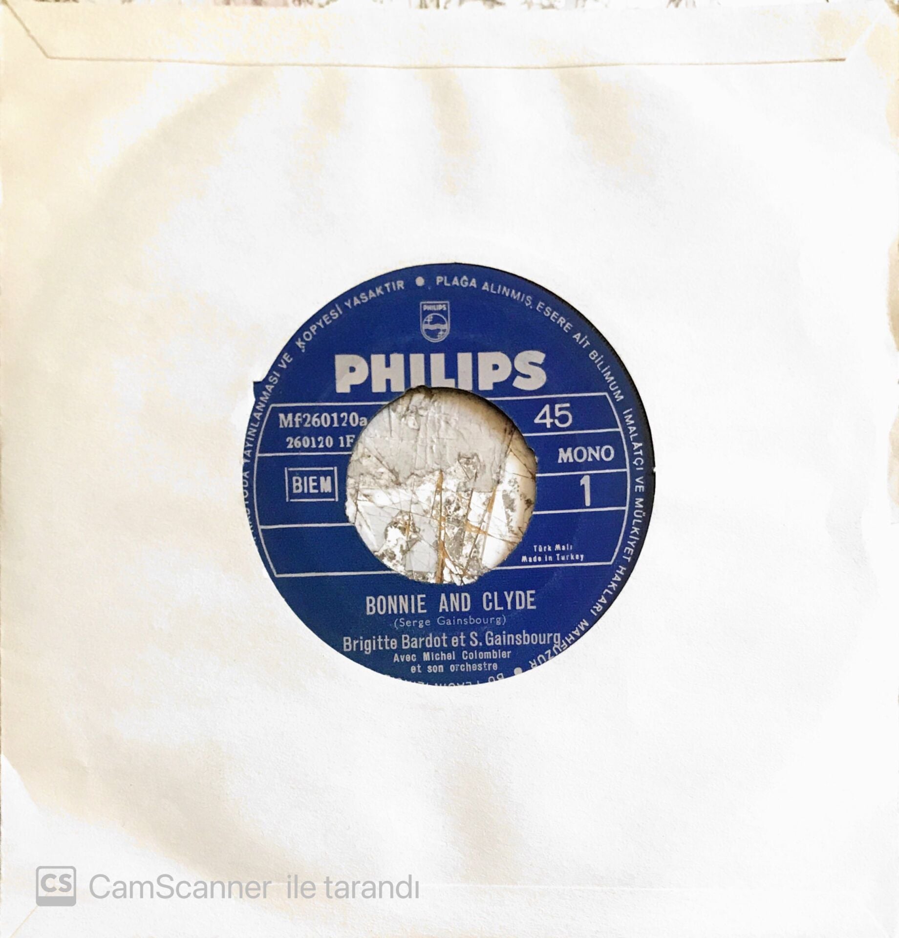 Brigitte Bardot & Serge Gainsbourg - Bonnie And Clyde/Comic Strip - 45'lik