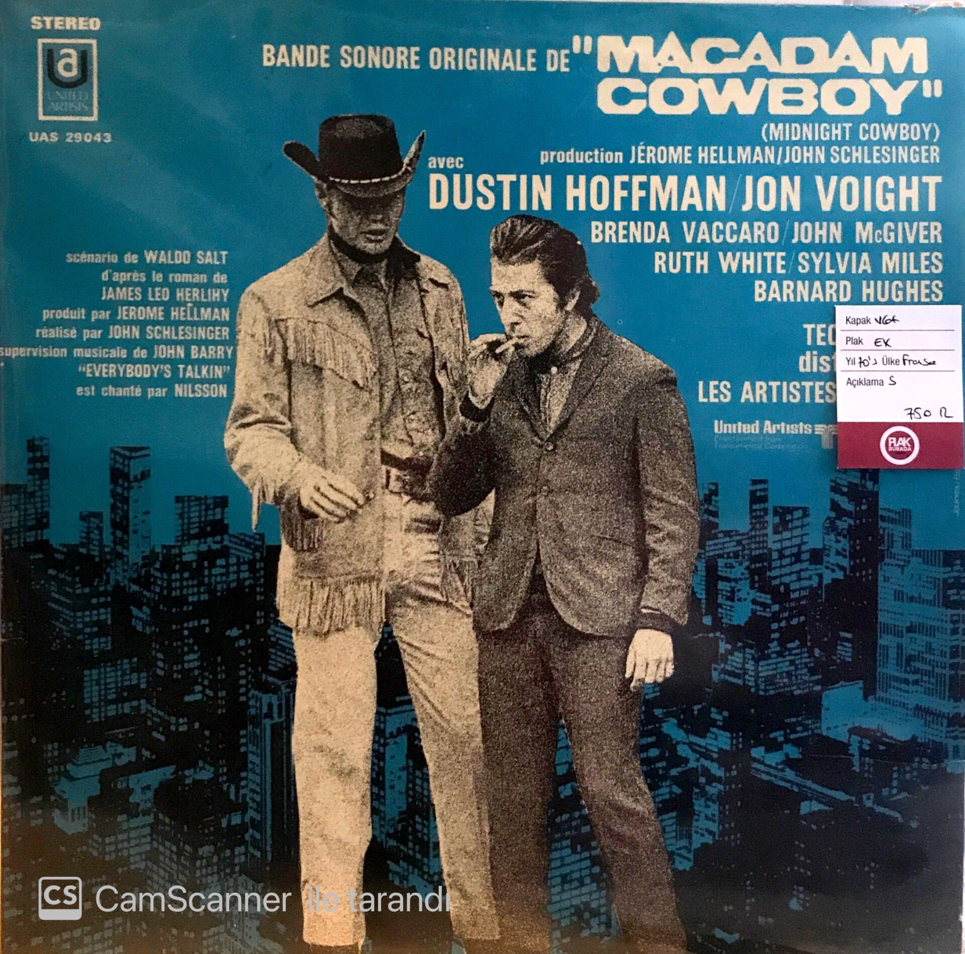 Bande Sonore Originale De ''Macadam Cowboy'' LP