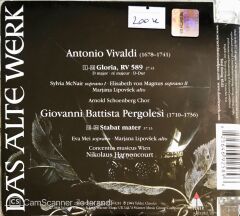 Vivaldi: Gloria RV 589 & Pergolesi:Stabat Mater Soli Concentus Musicus Wien Harnoncourt - CD