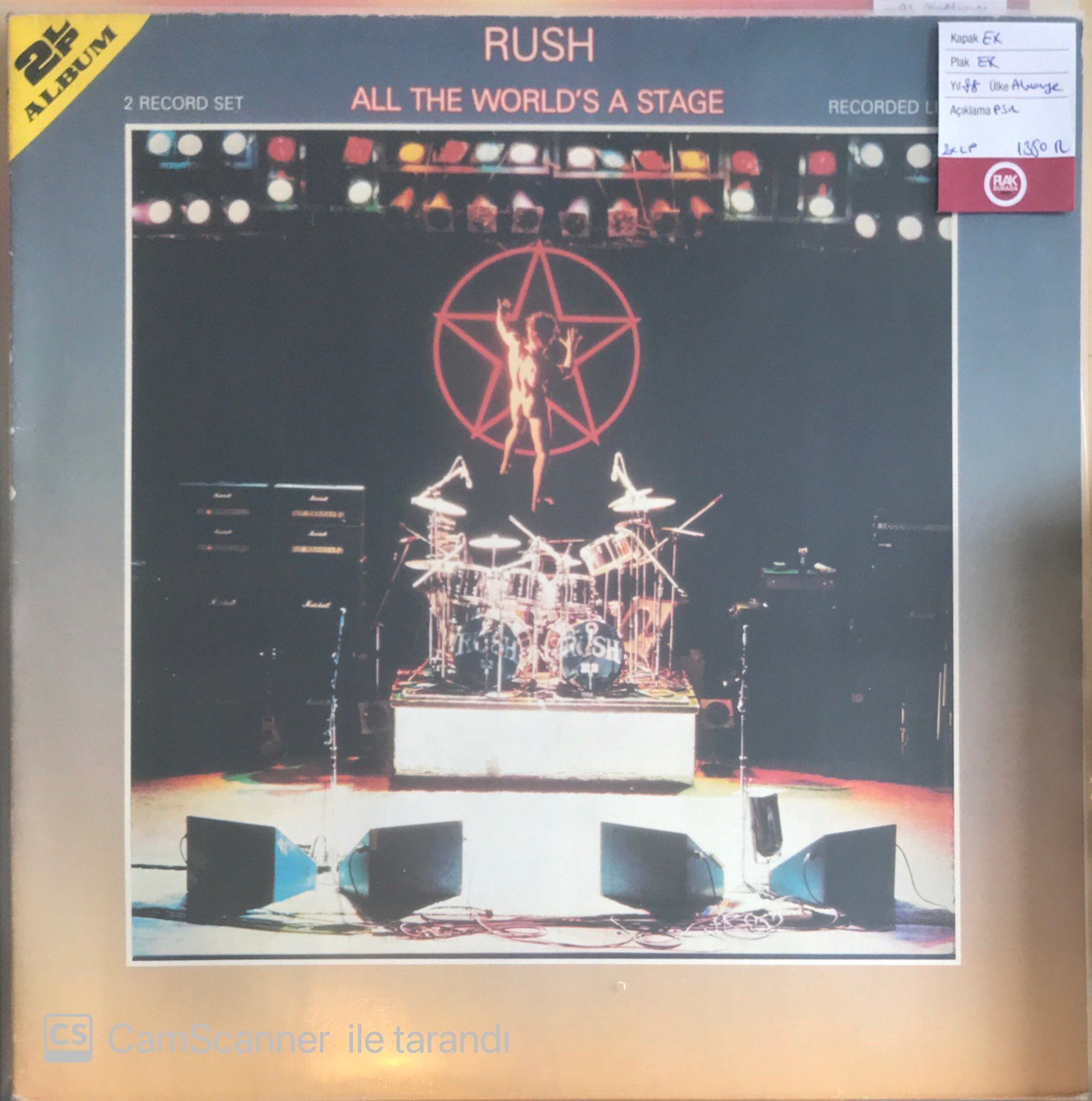 Rush - All The World's A Stage Double LP