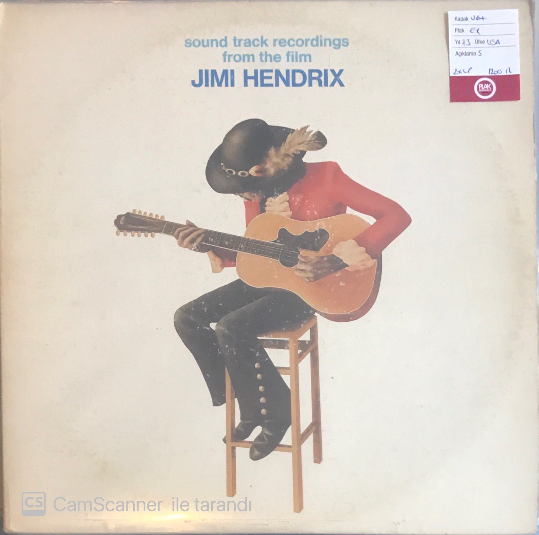 Soundtrack Recordings From The Film Jimi Hendrix Double LP
