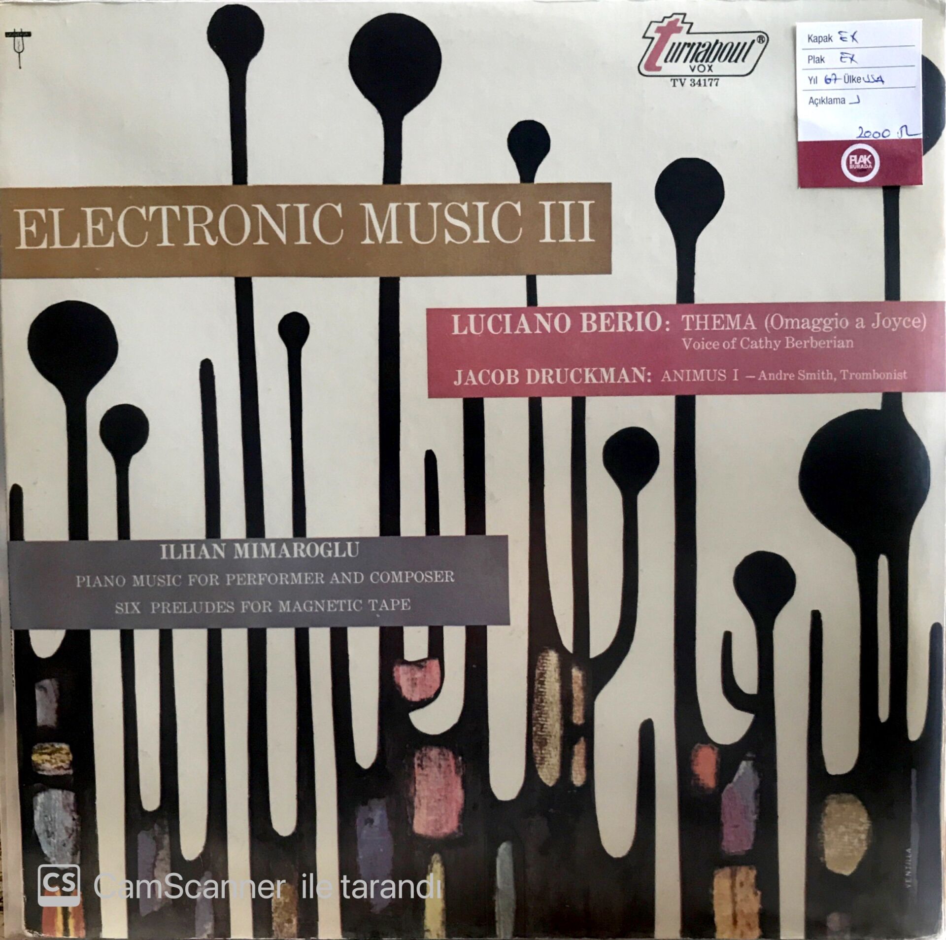 İlhan Mimaroğlu - Electronic Music III LP