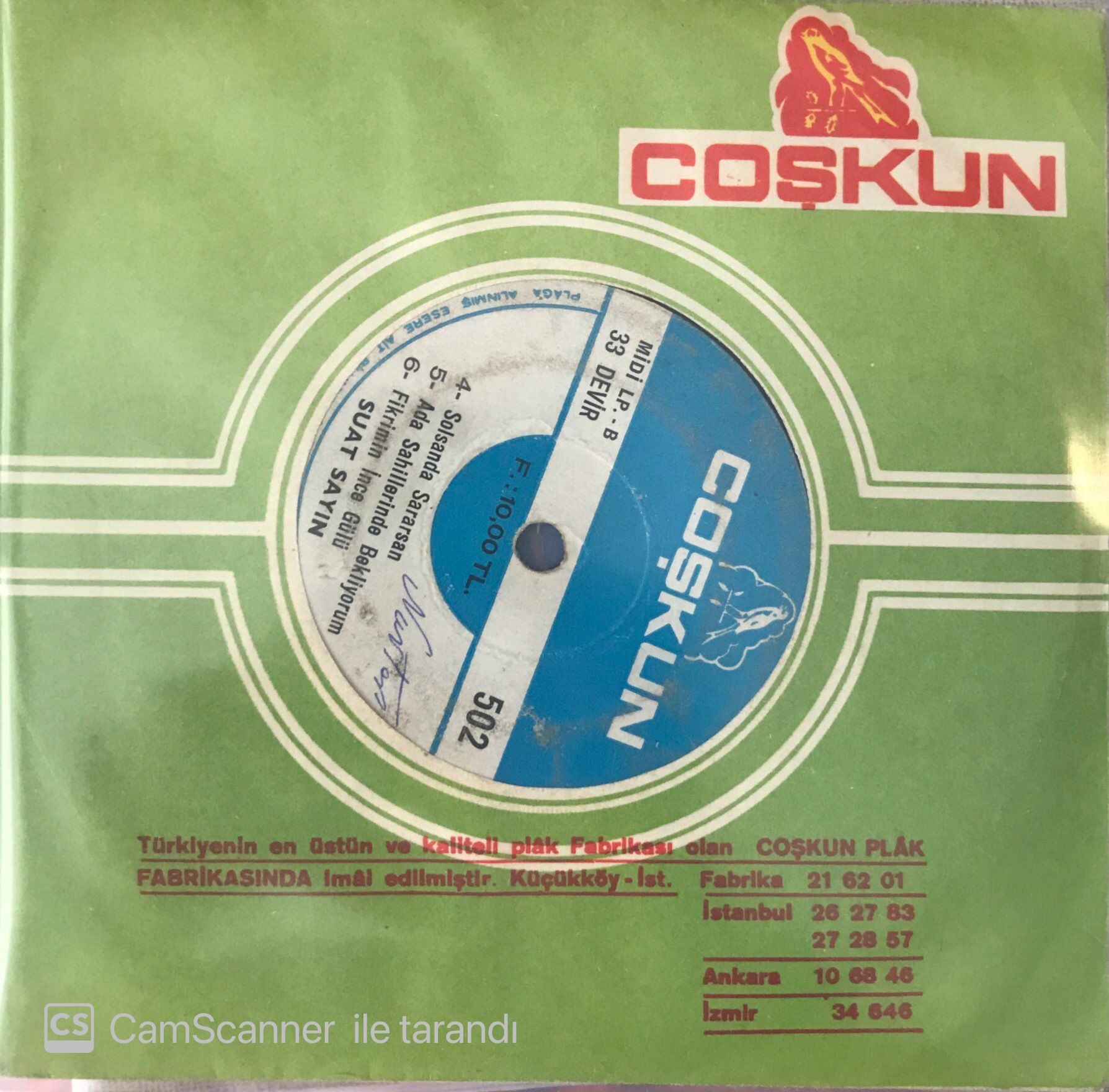 Suat Sayın - Mini LP 45lik ( Fikrimin İnce Gülü Haydar Hardar )