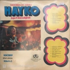 Tavernalar Kralı Hayko Kupa 4 lüsü Eşliğinde Volum 3 LP