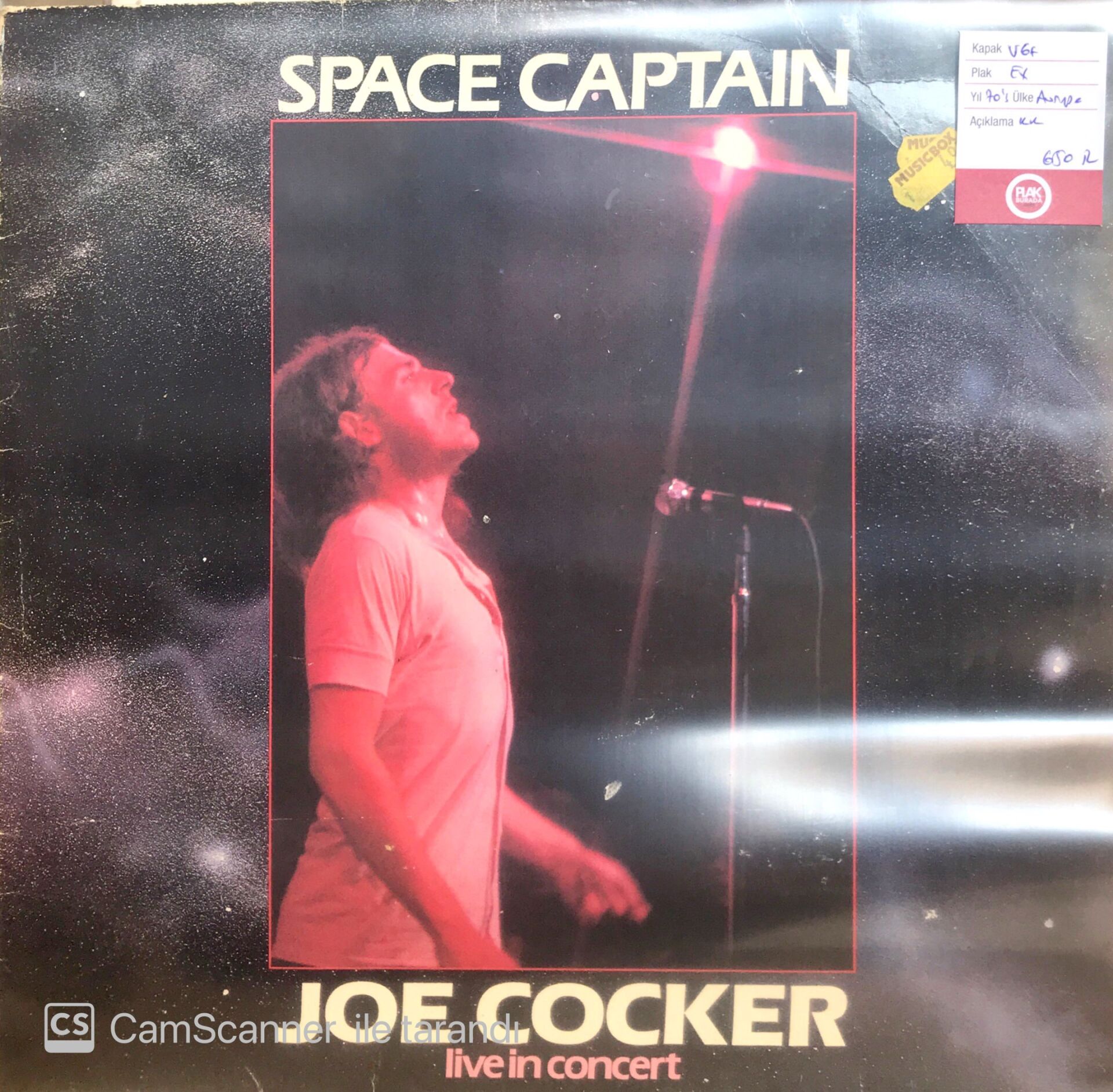 Joe Cocker Live In Concert / Space Captain LP