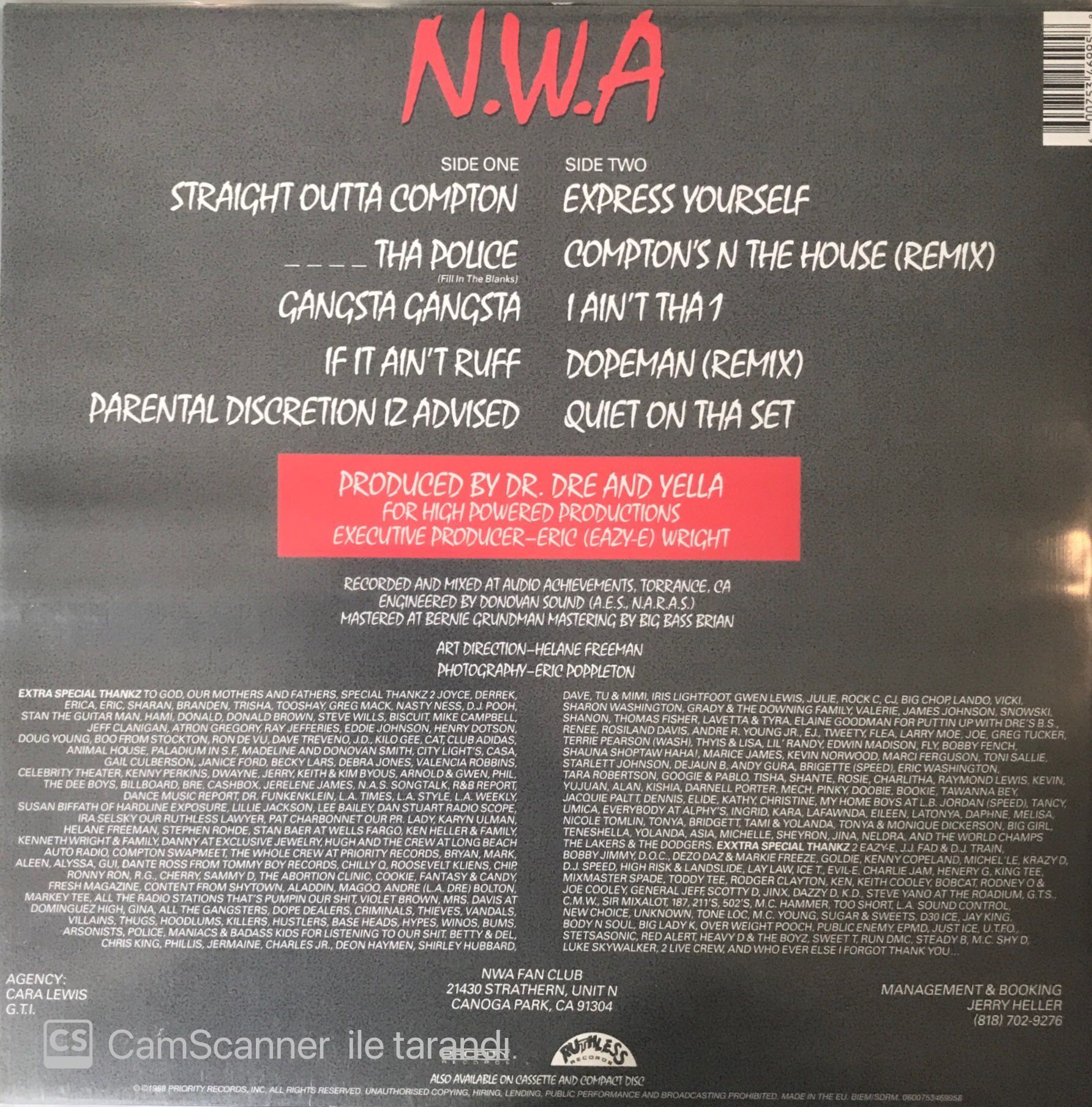 N.W.A. - Straight Outta Compton LP