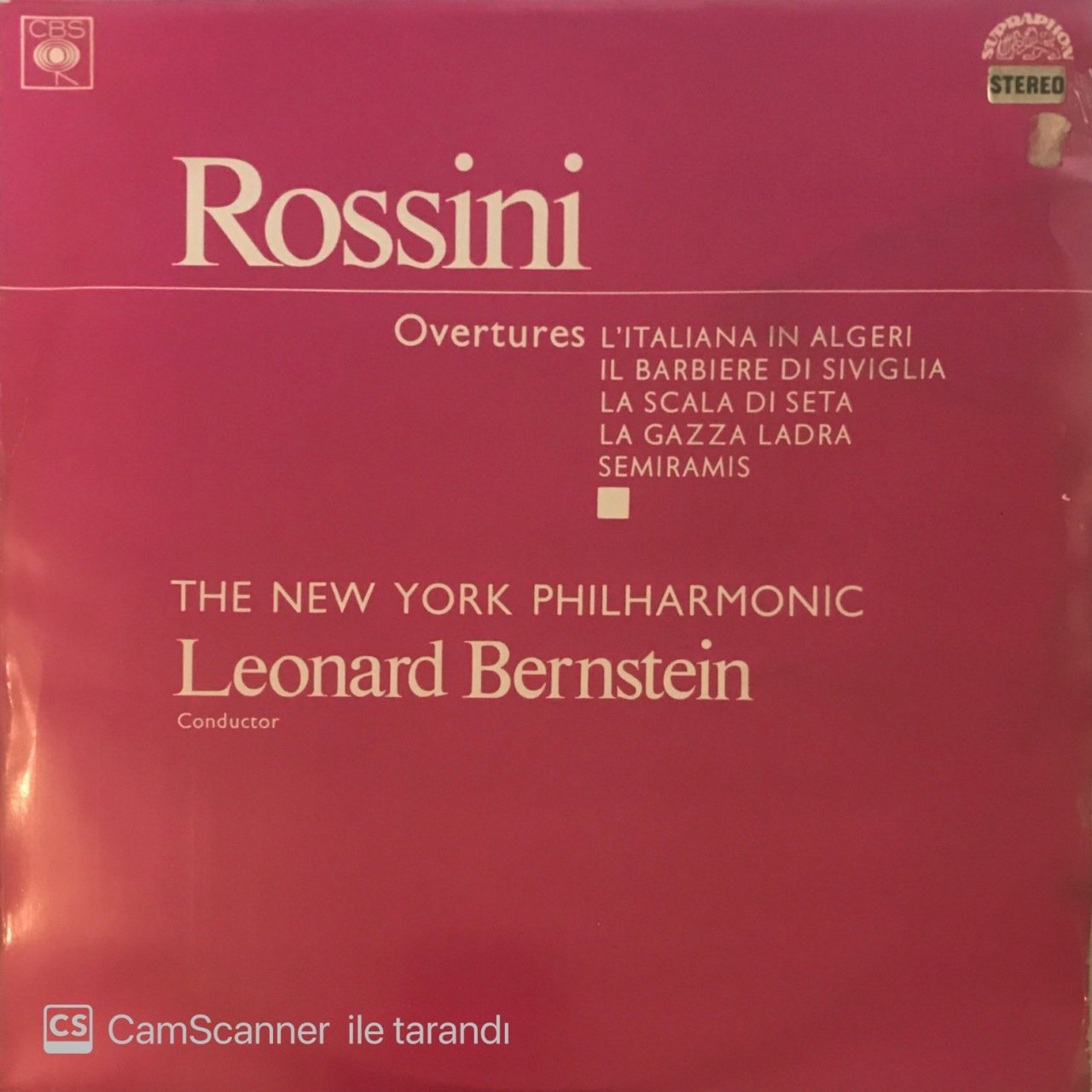 Rossini The New York Philharmonic Leonard Bernstein LP