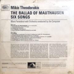 Mikis Theodorakis - Maria Farandouri / The Ballad Of Mauthausen - Six Songs LP