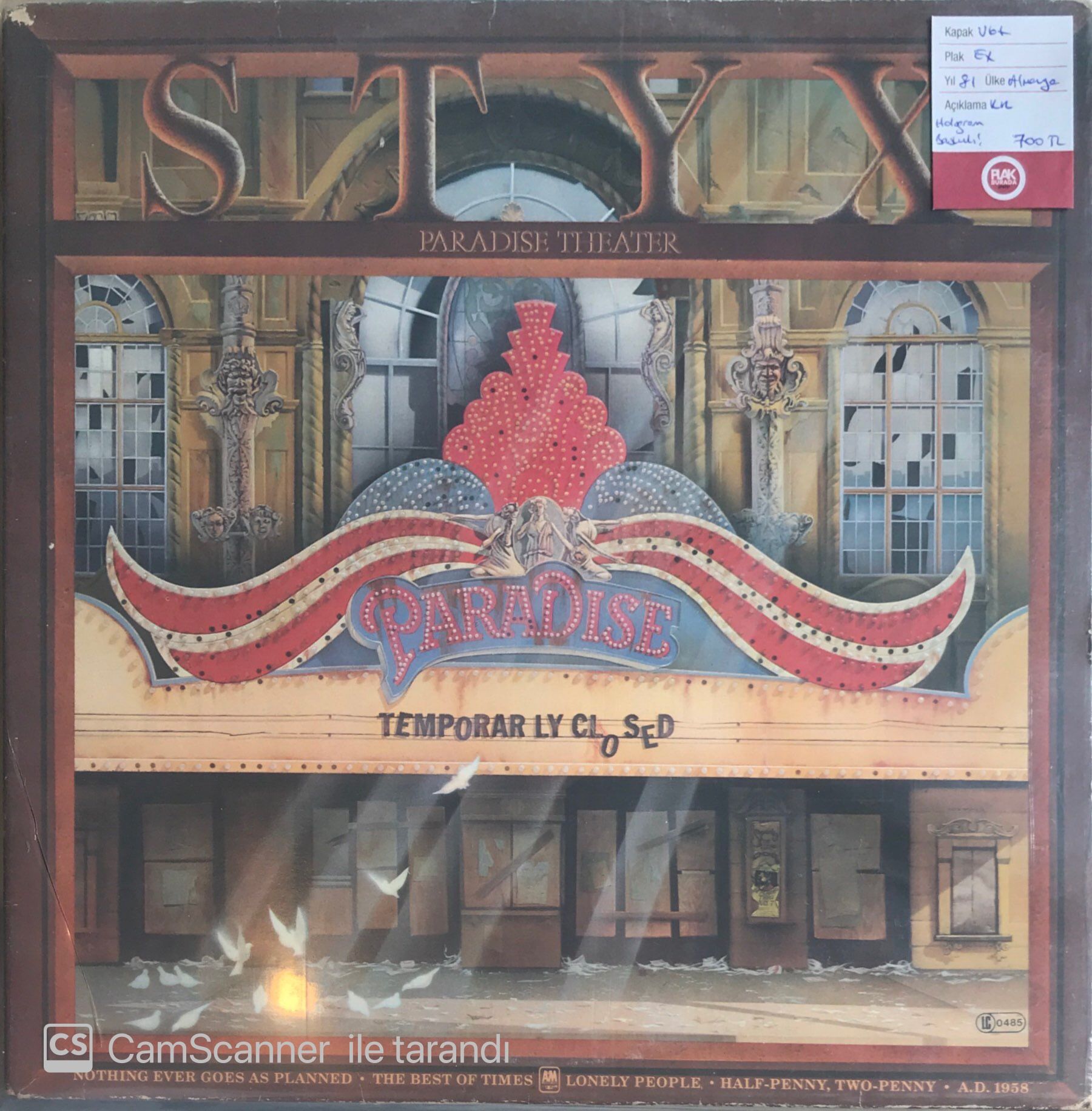 Styx - Paradise Theatre LP