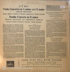Yehudi Menuhin Bach Double Concerto In D Minor LP