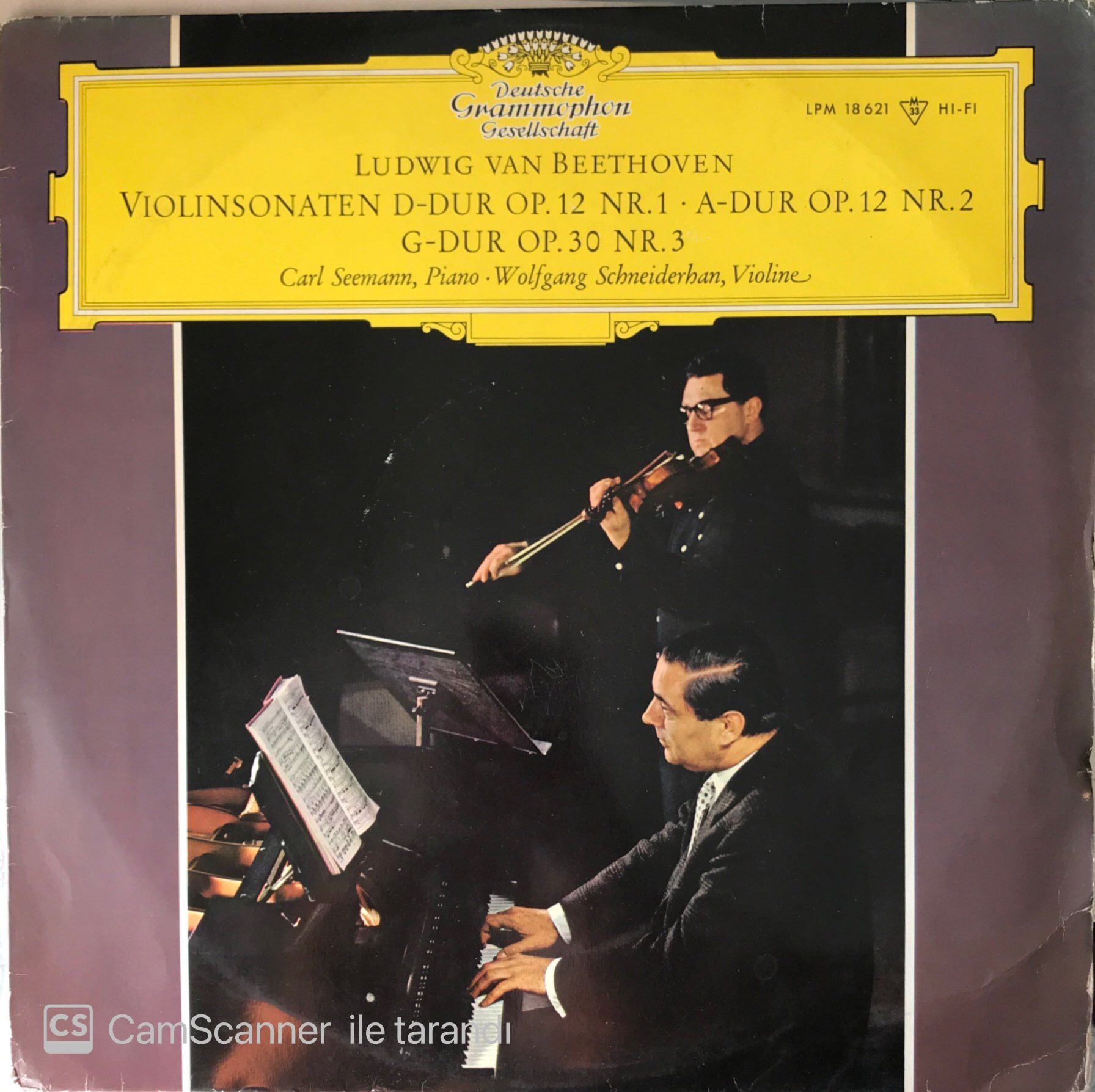 Ludwig Van Beethoven Violinsonaten D-Dur Op.12 Nr.1 A-Dur Op.12 Nr.2 G-Dur Op.30 Nr.3 LP