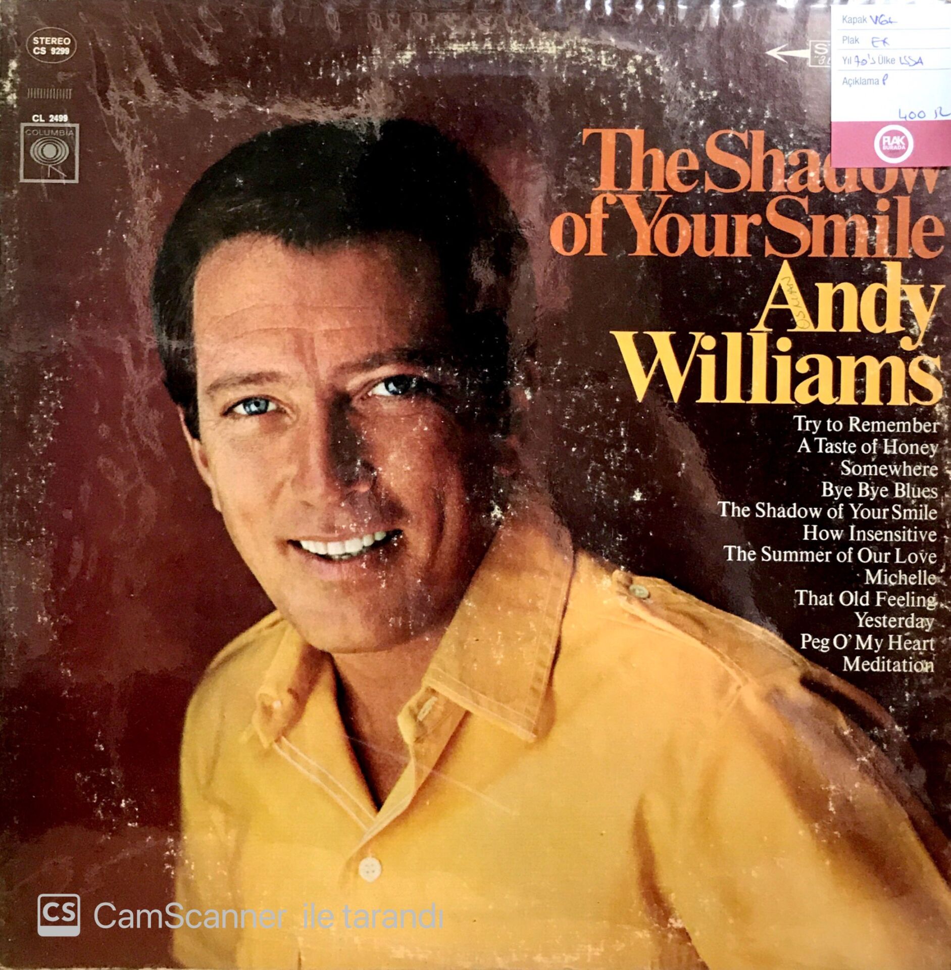 Andy Williams / The Shadow Of Your Smile LP