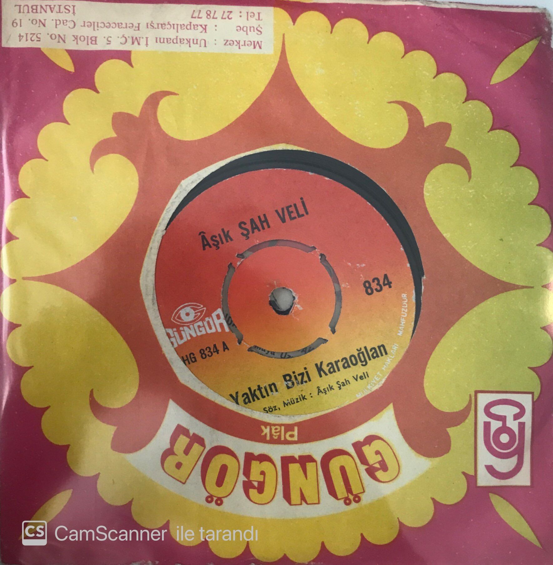 Aşık Şah Veli - Yaktın Bizi Karaoğlan 45lik