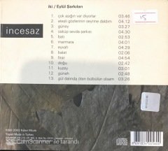 İnce Saz İki/Eylül Şarkıları CD