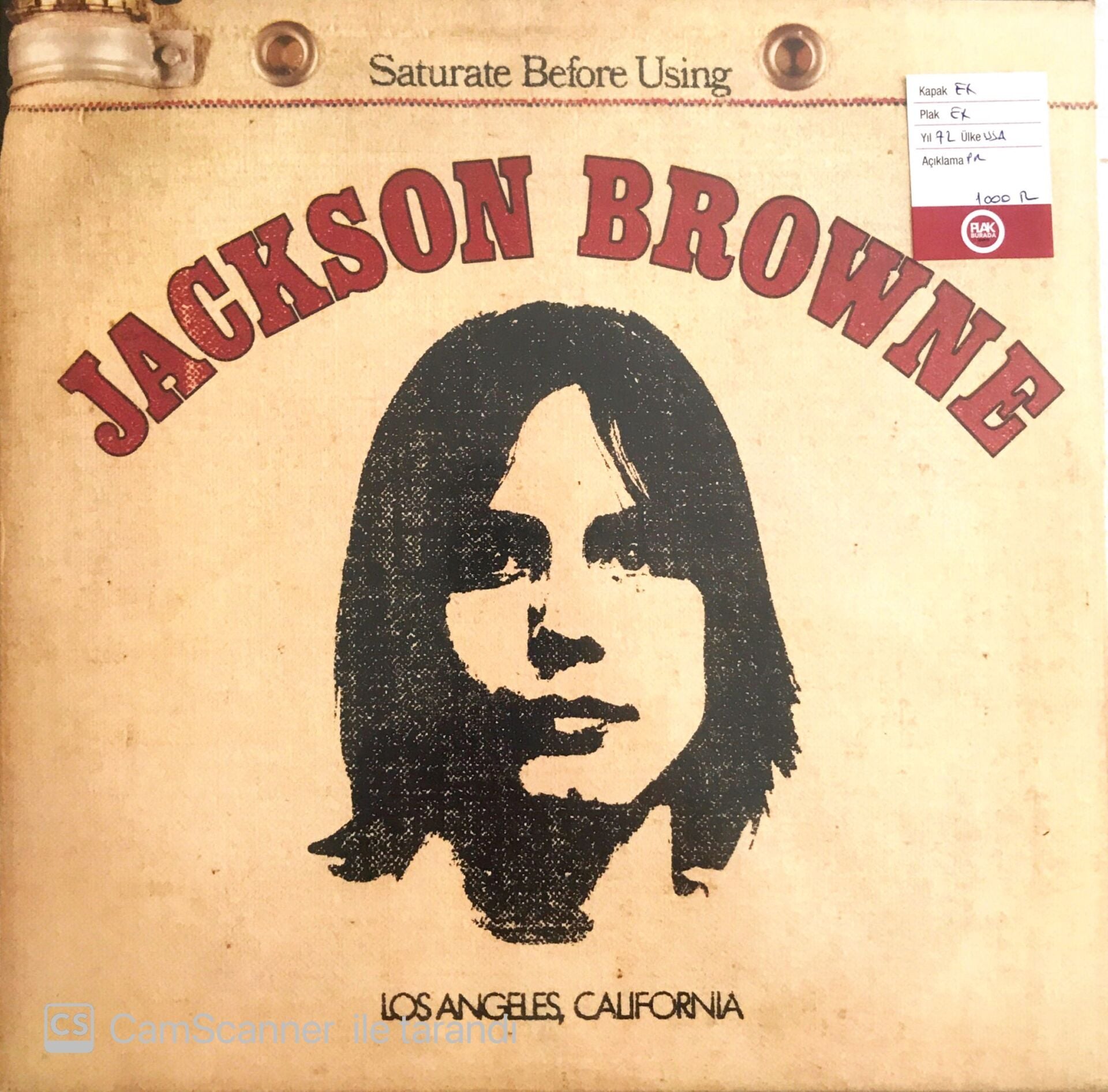 Jackson Browne - Saturate Before Using - LP
