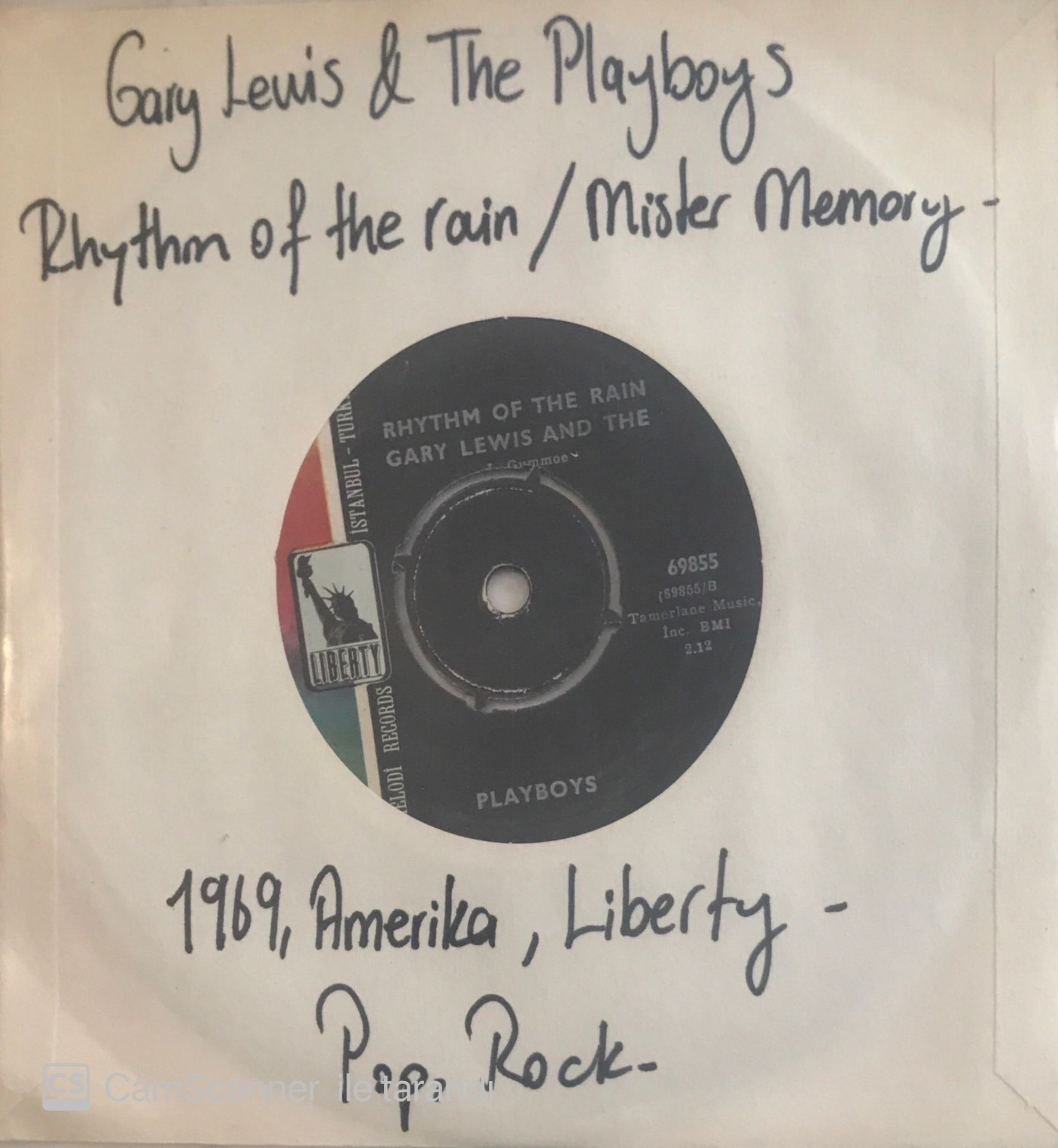 Gary Lewis & The Playboys Rhythm Of The Rain 45lik